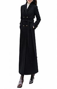 Жіноче Двобортне Довге Пальто PLAERPENER synthetic.ua - Фото 1