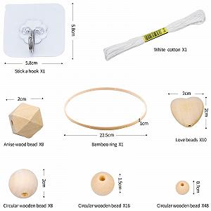 Карусель на ліжечко DIY Handmade Wooden Mobile Wind Chime Bed Bell Kit Natural Craft Wooden Toy Bell synthetic.ua - Фото 1