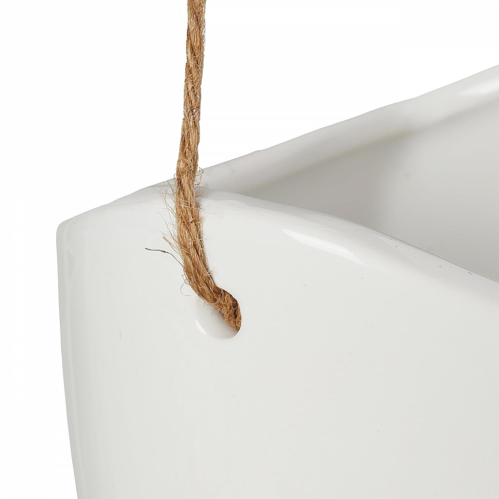 Ваза настінна Relaxdays Набір з 3 шт. керамічна Біла, фото №5