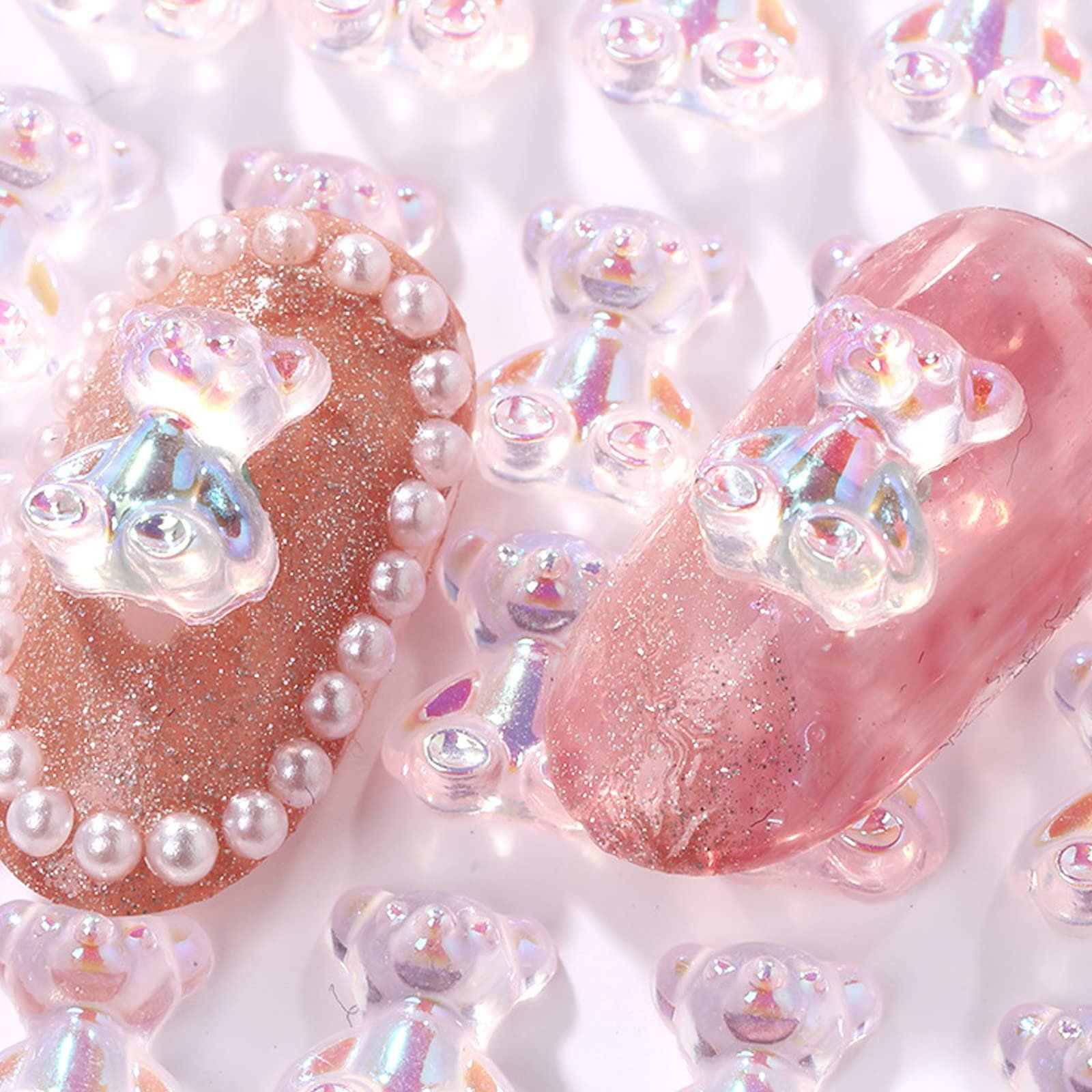 Стразы для дизайна ногтей Aurora, 100 шт., 3D украшения для ногтей в форме сердца, мишки, бабочки, драгоценные камни для ногтей, ювелирные изделия для ногтей для женщин, девушек, дизайн ногтей, поделки, фото №3