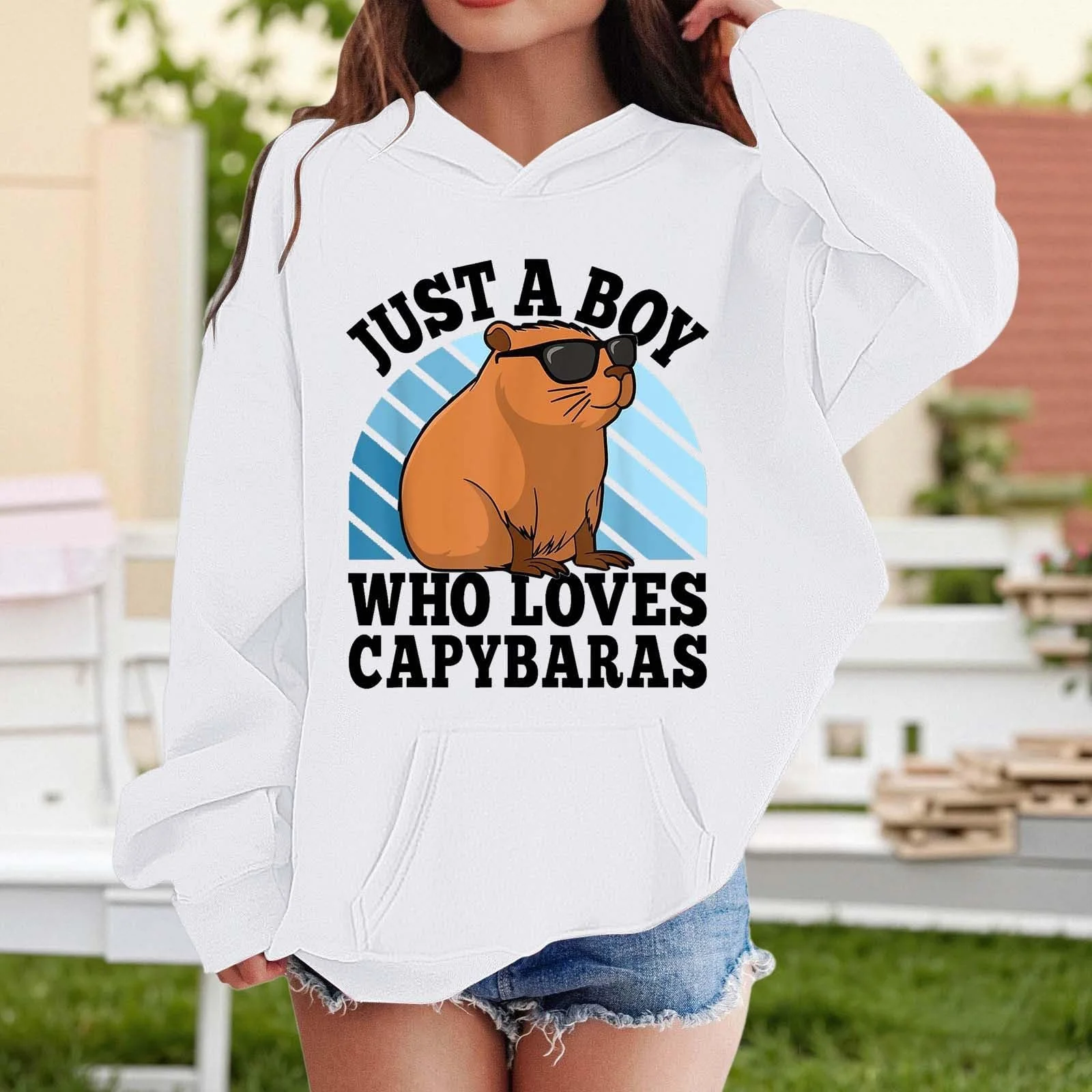 Худи для девочки Bedruckt длинный рукав с капюшоном и карманом, фото №3