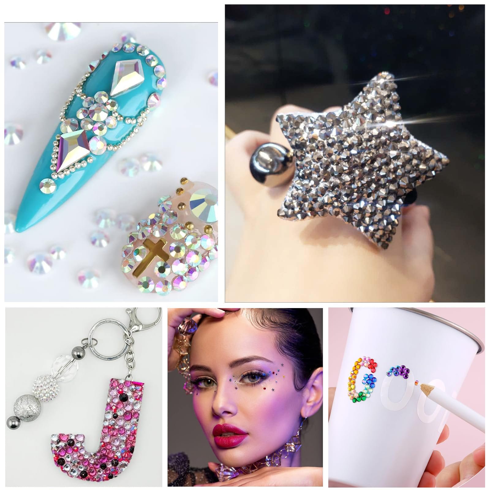 Стразы для ногтей Crystal Rhinestones Прозрачные круглые, фото №6