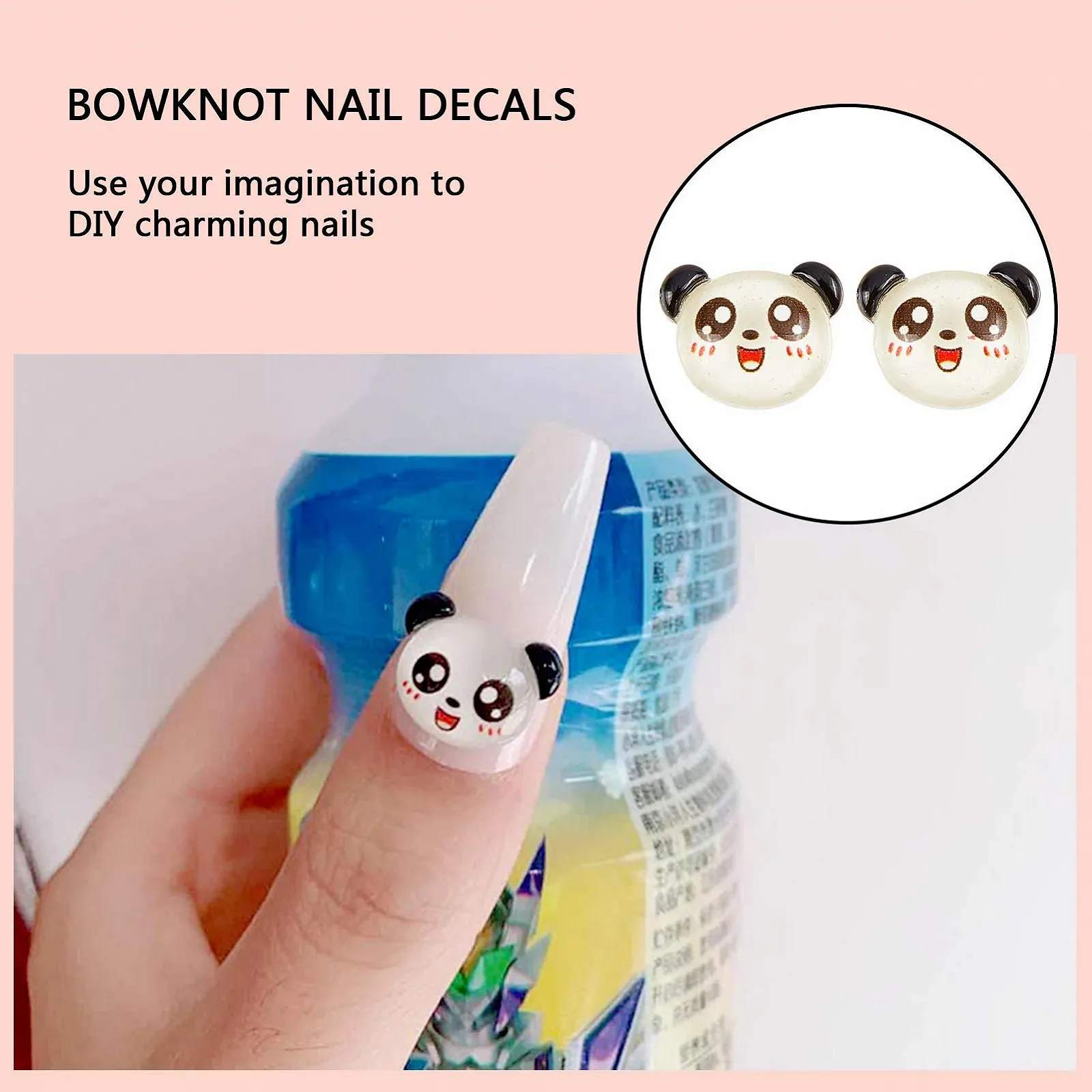 3D Стразы для ногтей NICENEEDED Панда 30 шт. Камни для DIY дизайна ногтей, фото №4