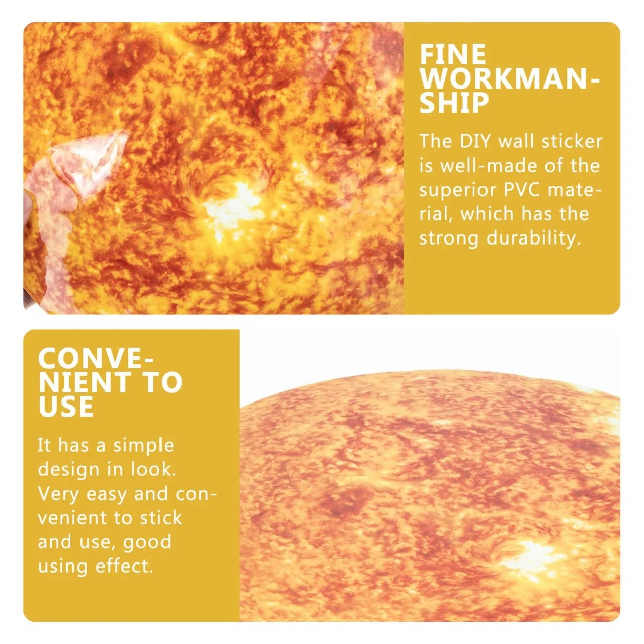 Наклейка на стіну PRETYZOOM Сонце та планети ПВХ, фото №4