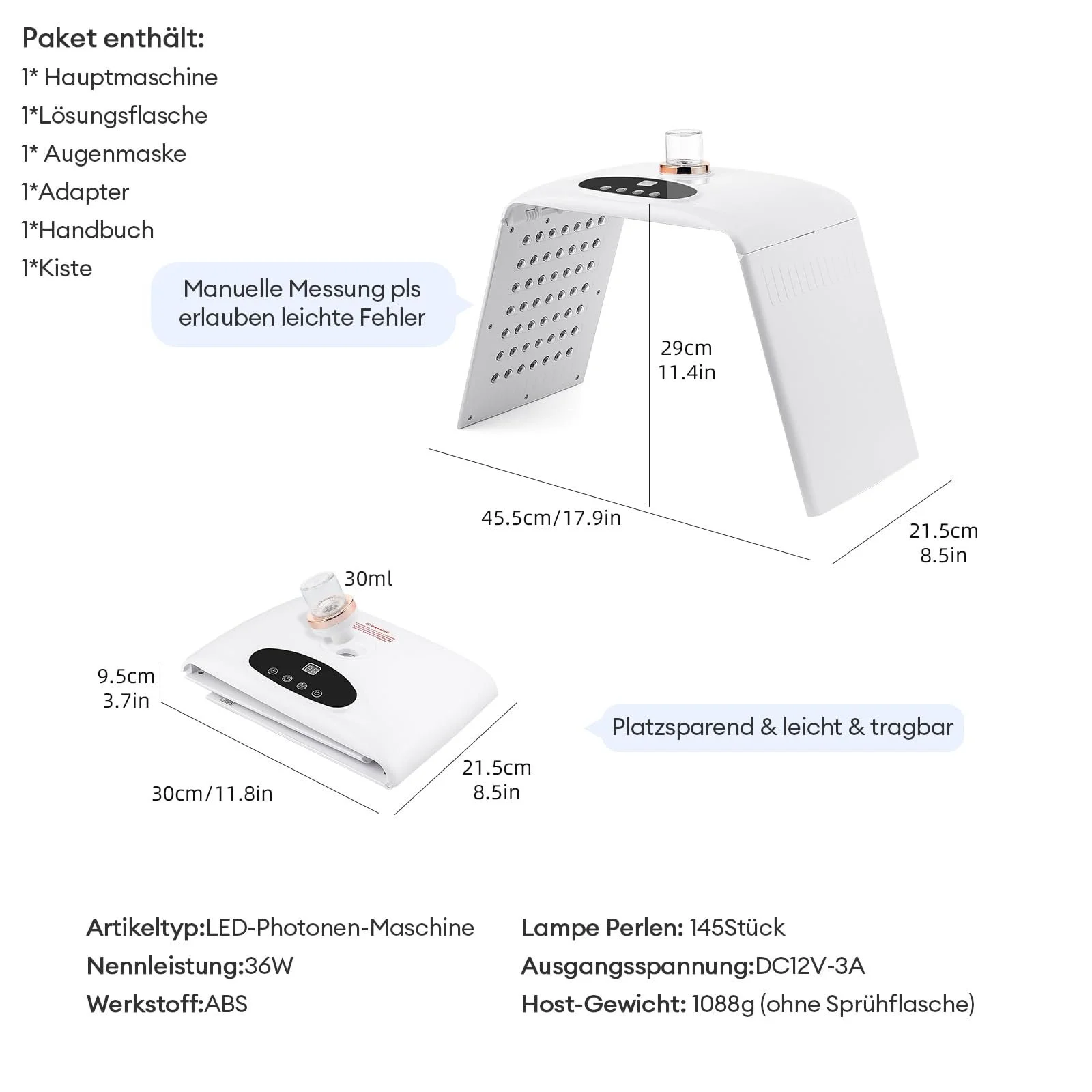 LED Маска для лица LIARTY Светотерапия, 7 цветов PDT LED Маска, Фототерапия для омоложения кожи, фото №9