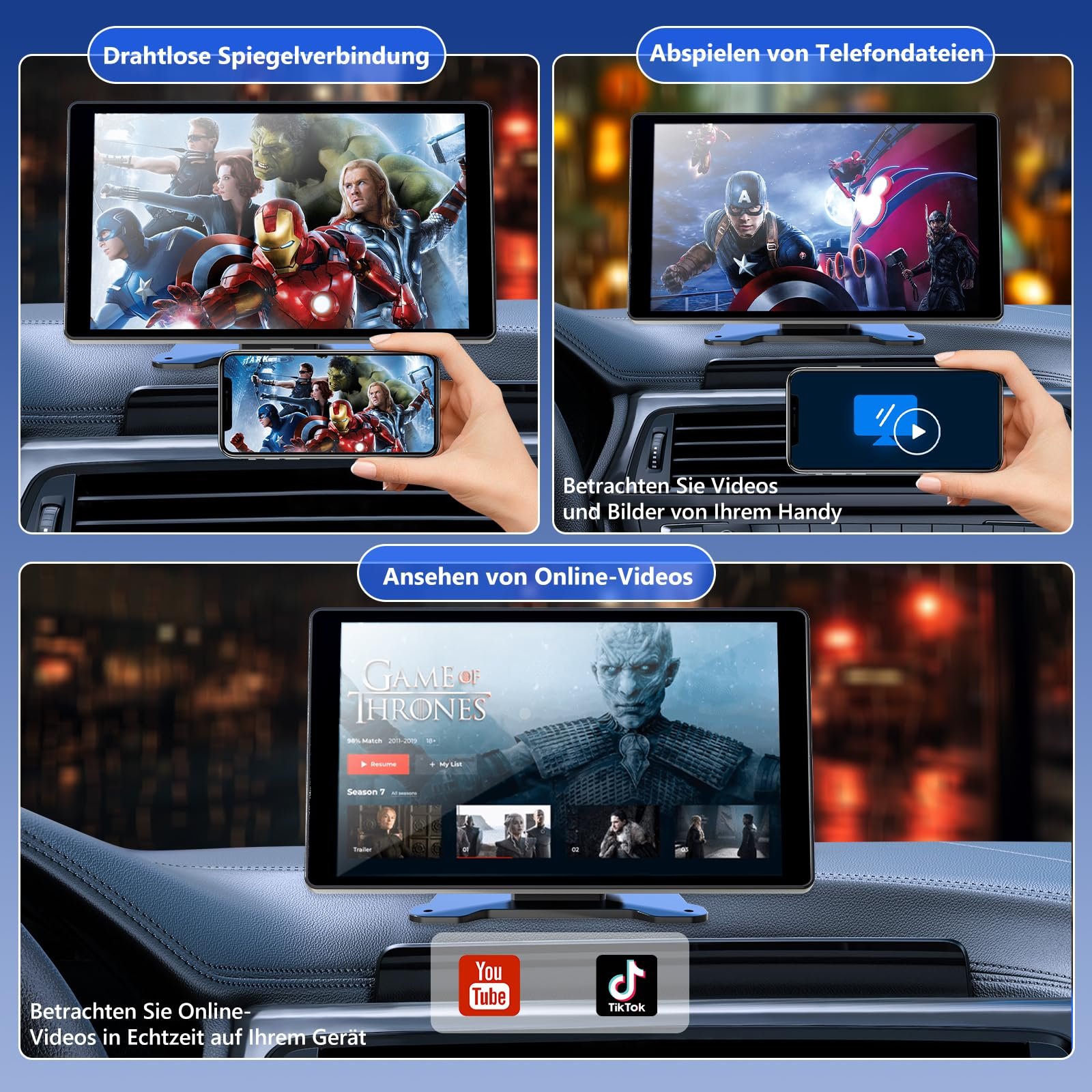 Дисплей Carplay CIRYASR 7 дюймов, беспроводной, автомобильная магнитола 2025, обновленная, портативный автомобильный мультимедийный плеер с Apple CarPlay и Android Car, камера заднего вида IP67, GPS-навигация, фото №7