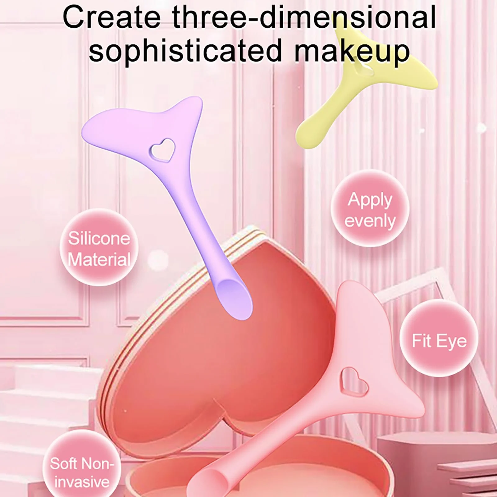 Трафарет для подводки Pure Vie Силиконовый Многоразовый Для макияжа глаз Розовый, фото №7 Трафарет для подводки Pure Vie Силиконовый Многоразовый Для макияжа глаз Розовый, фото №7