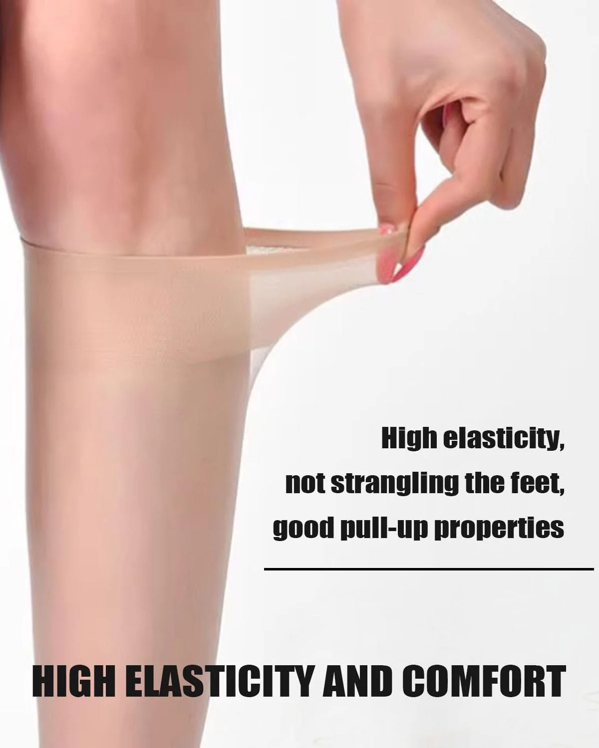 Чулки до колен Женские Нейлоновые Тонкие Прозрачные Шелковистые с Широким Комфортным Поясом - 6 пар, фото №4 Чулки до колен Женские Нейлоновые Тонкие Прозрачные Шелковистые с Широким Комфортным Поясом - 6 пар, фото №4