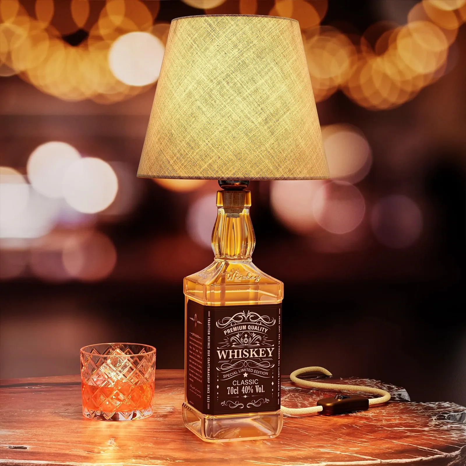 Настільна лампа ledscom.de Flako Hemp Cable E27 LED 7.1 Вт 963 лм без пляшки, бежева, фото №5