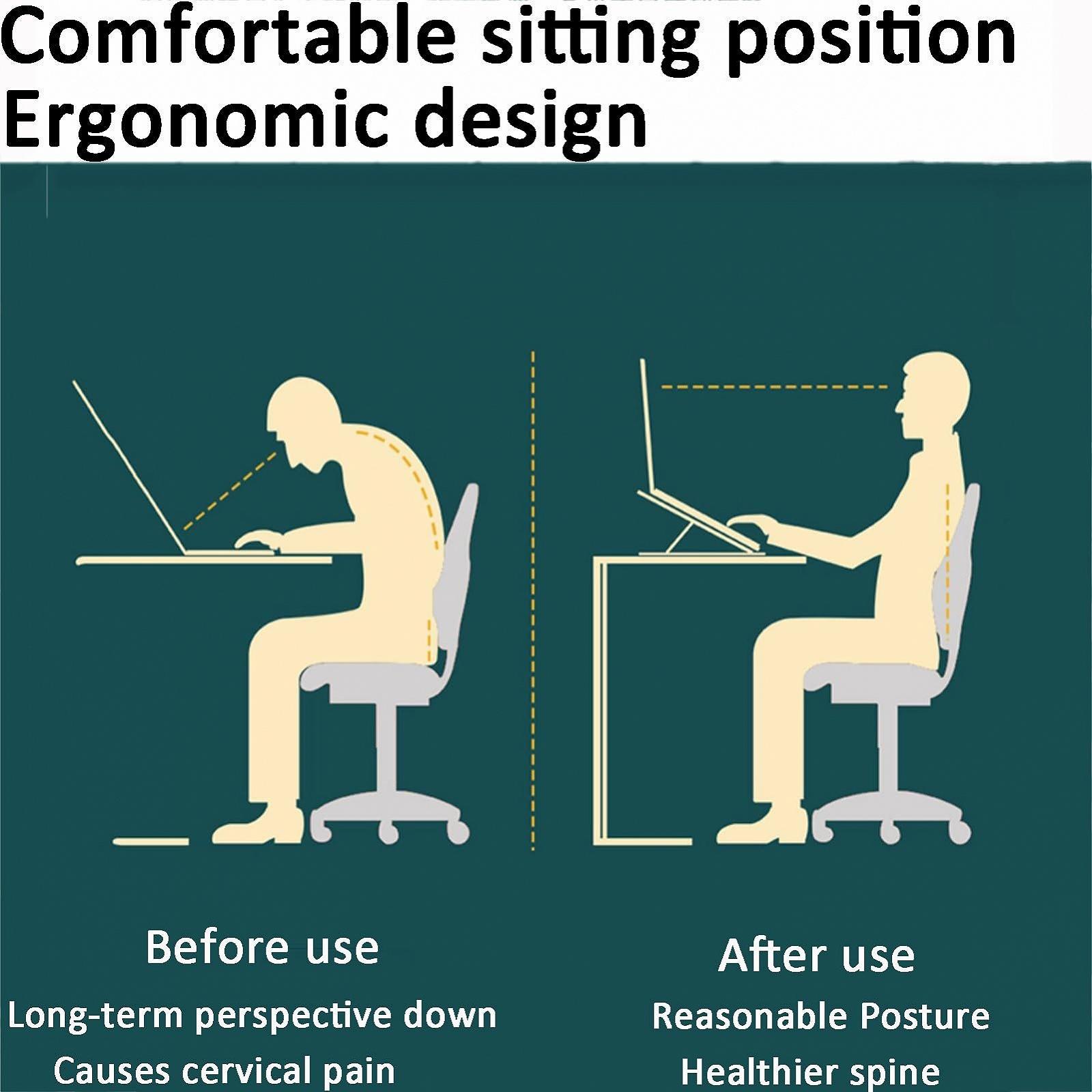 Підставка для ноутбука Портативна Тримач для ноутбука Ергономічна Кут Регулюється Сумісна з усіма ноутбуками та iPad Сірий, 25x18.5см, фото №6