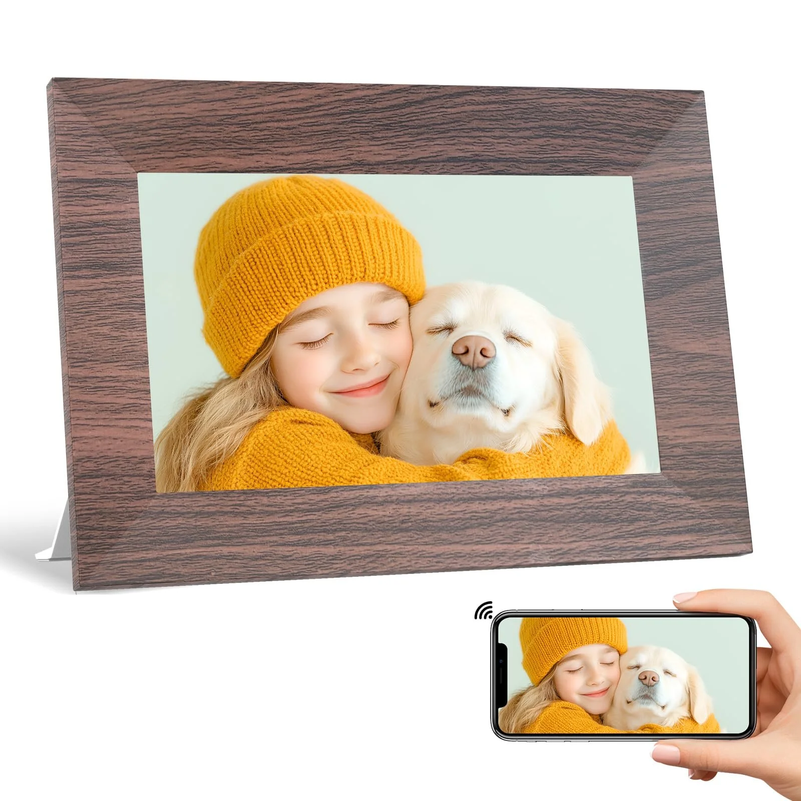 Цифровая фоторамка BWJBSW 7 дюймов WiFi IPS Сенсорный экран 32 GB Type-C, фото №1