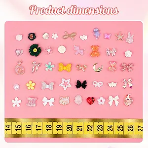 Декоративные бусины для дизайна ногтей 3D 500 шт. Сердце Бант Роза synthetic.ua - Фото 1