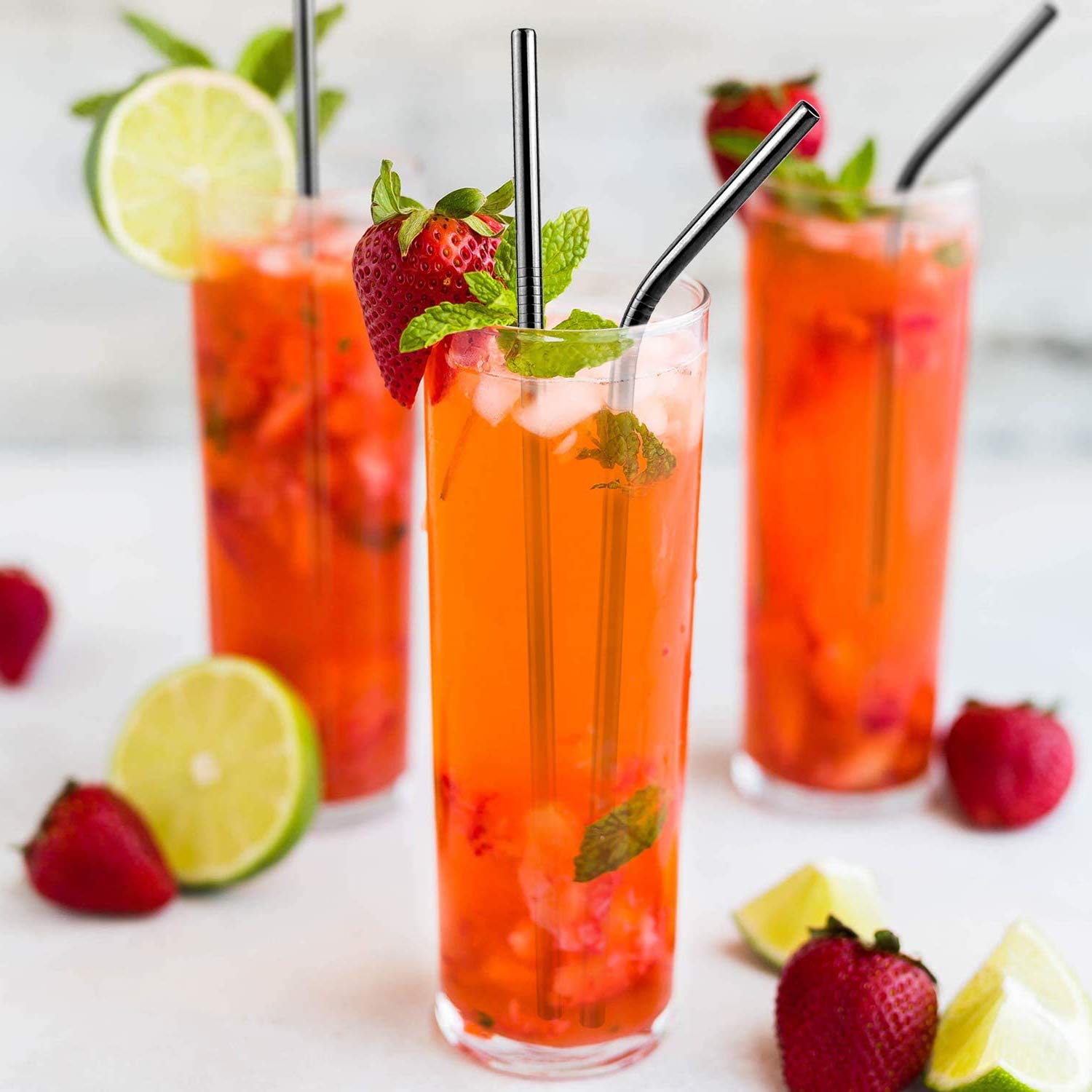 Набор столовых приборов WELLXUNK 8 шт. Набор портативных приборов из нержавеющей стали с футляром чёрный, фото №5