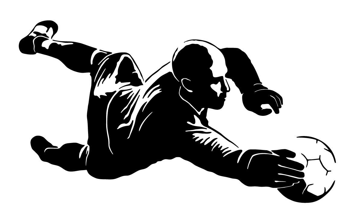 Наклейка на стіну #194B Football Goalkeeper 156 x 90 см Black (RAL9005), фото №2