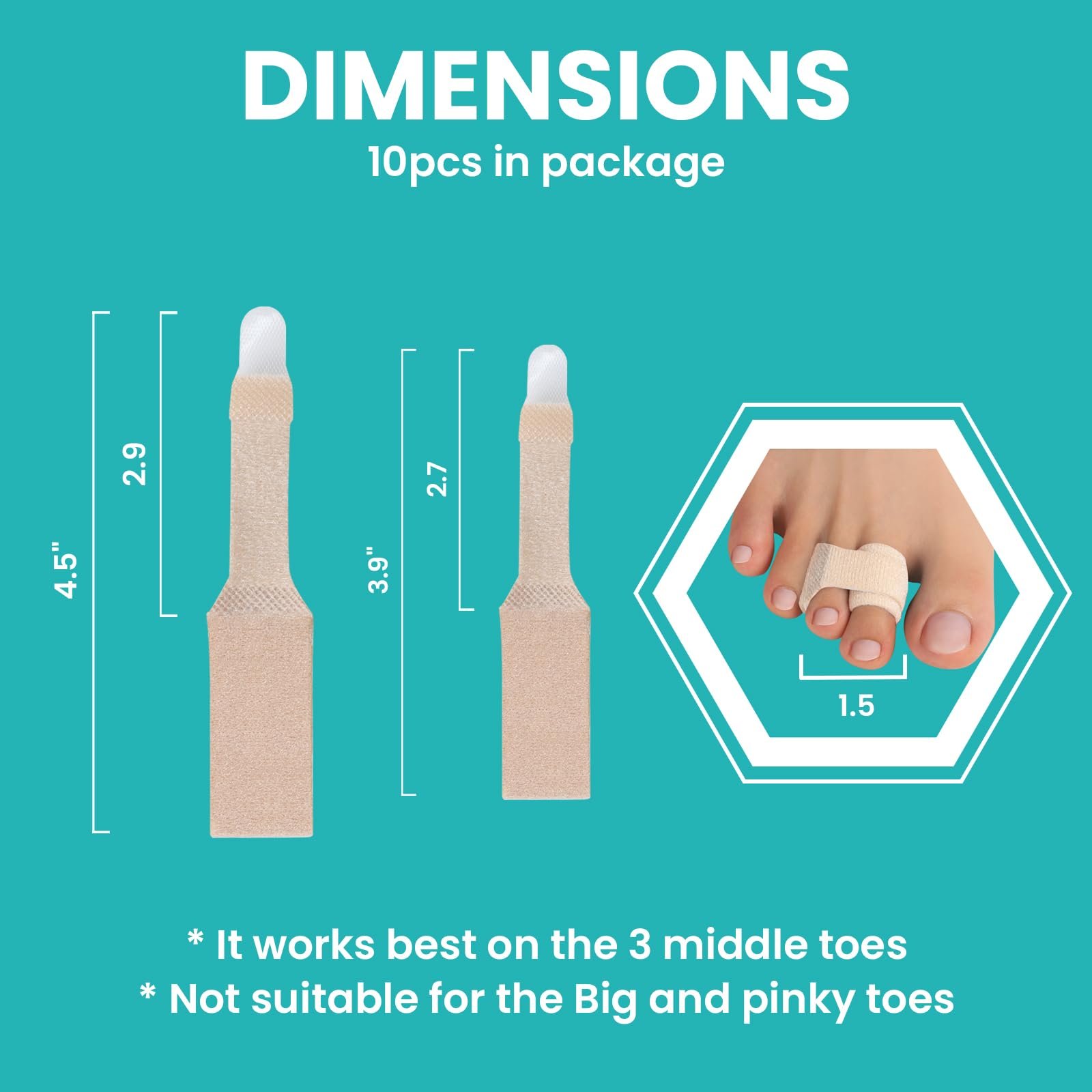 Корректор для пальцев ног Promifun, тканевый, 10 шт, коричневый (6 больших + 4 малых), фото №7 Корректор для пальцев ног Promifun, тканевый, 10 шт, коричневый (6 больших + 4 малых), фото №7