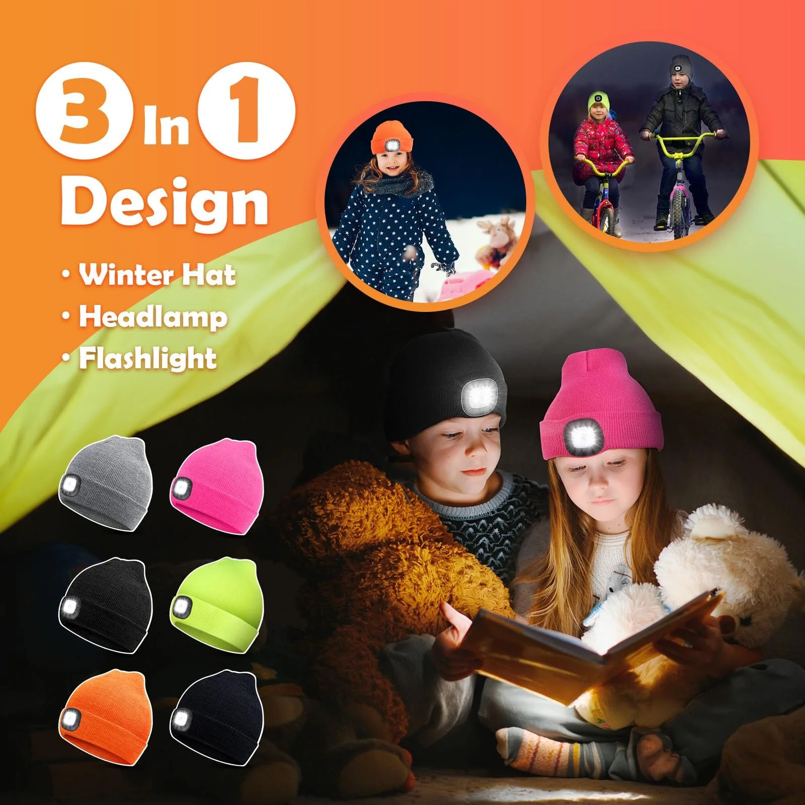 Детская новогодняя шапка с LED подсветкой Richaa, фото №4