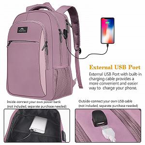 Рюкзак для ноутбука MATEIN 15.6" діловий з USB-портом фіолетовий synthetic.ua - Фото 1