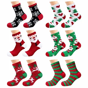 Різдвяні шкарпетки Пухнасті 6 пар - Фото 1