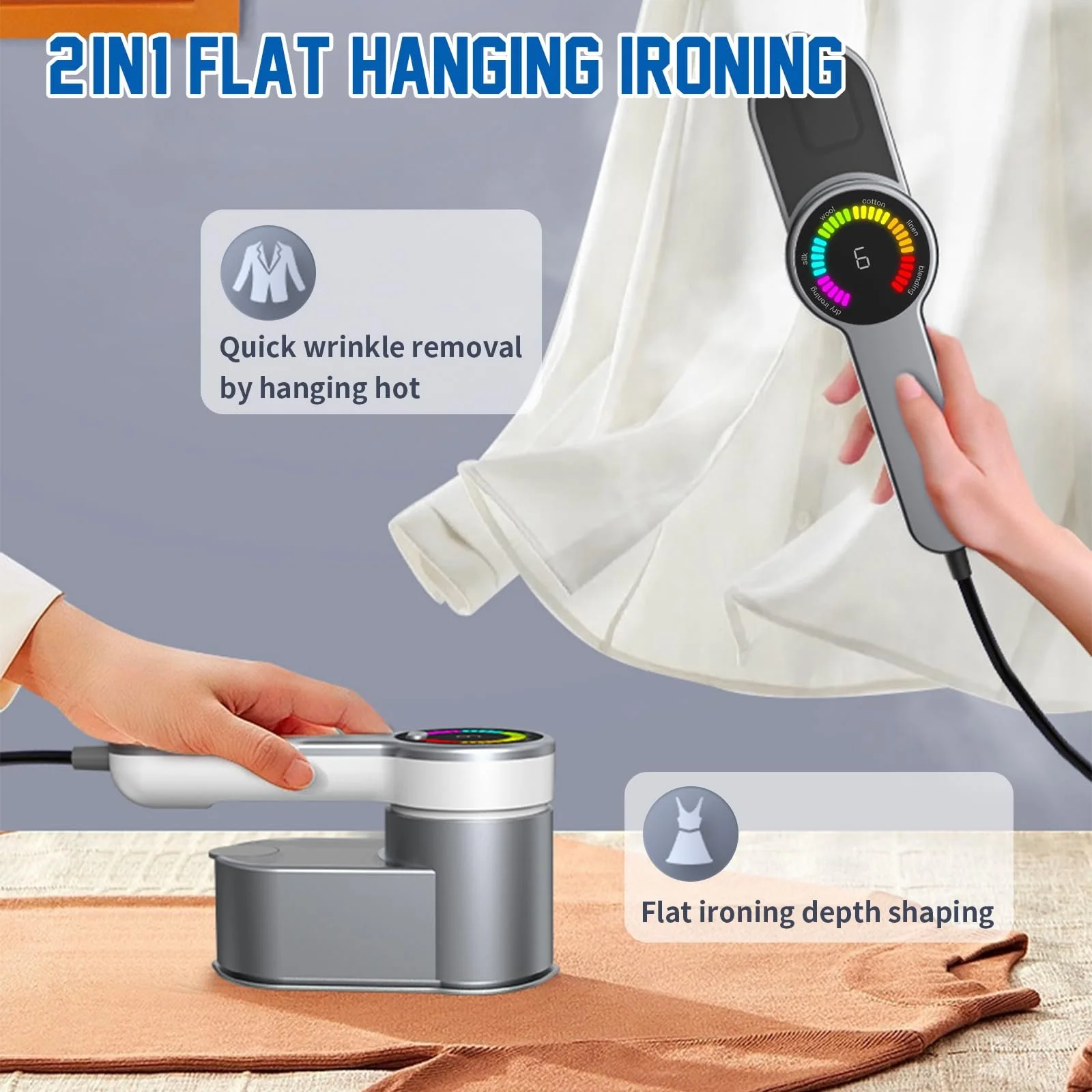 Портативный отпариватель Дорожный утюг 1200 Вт 120 мл 5 уровней пара, фото №4