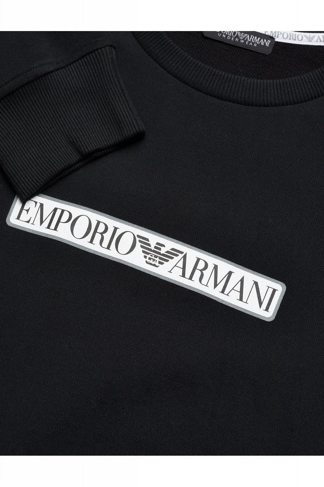 Свитшот Emporio Armani с круглым вырезом, махровая ткань, фото №3