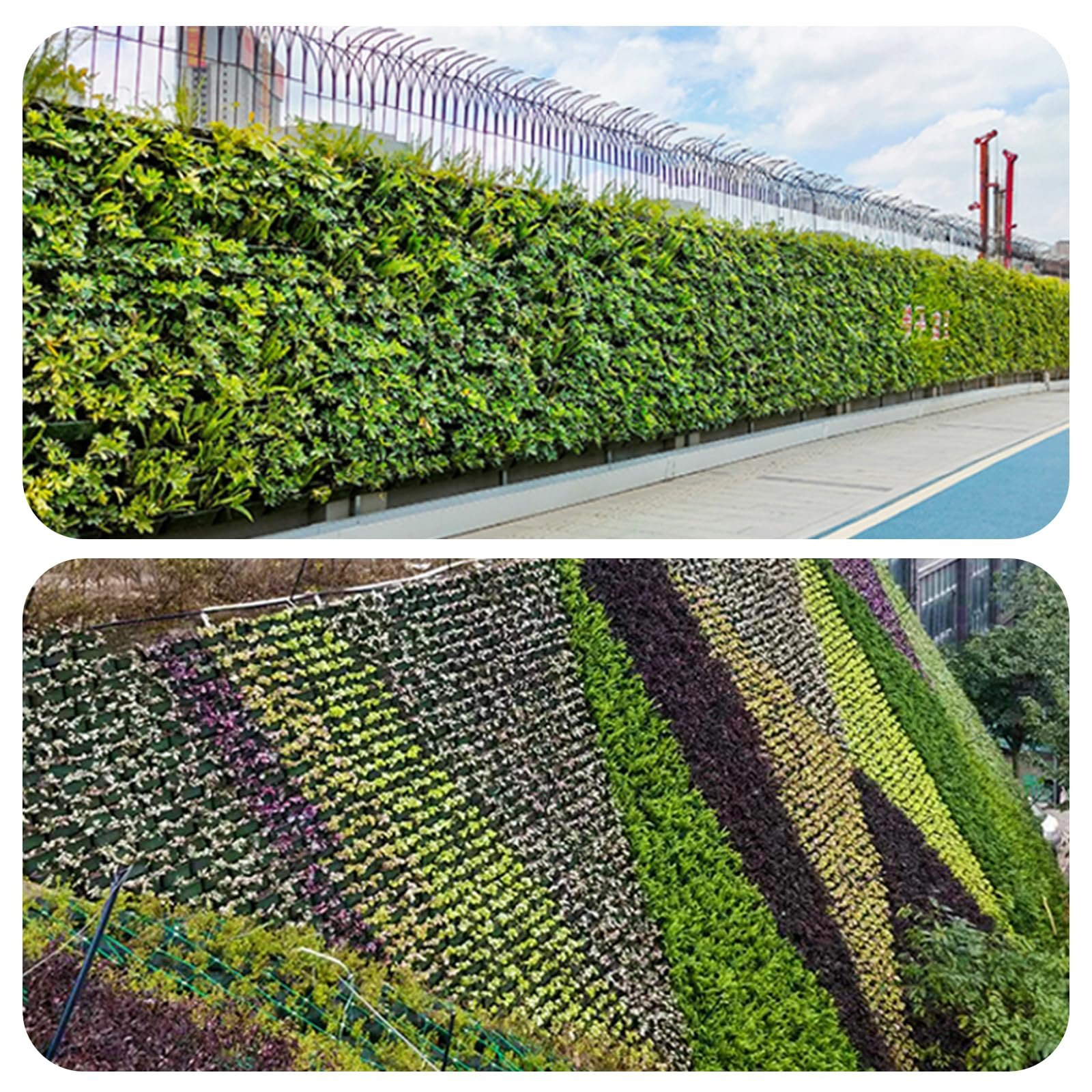 Вертикальний настінний органайзер для рослин 18 кишень пластиковий з автополивом чорний, фото №3