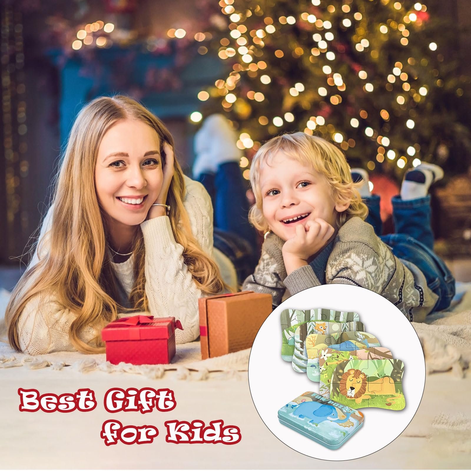 Пазл дерев'яний Montessori, 5 картинок, Морські тварини, у коробці, фото №7