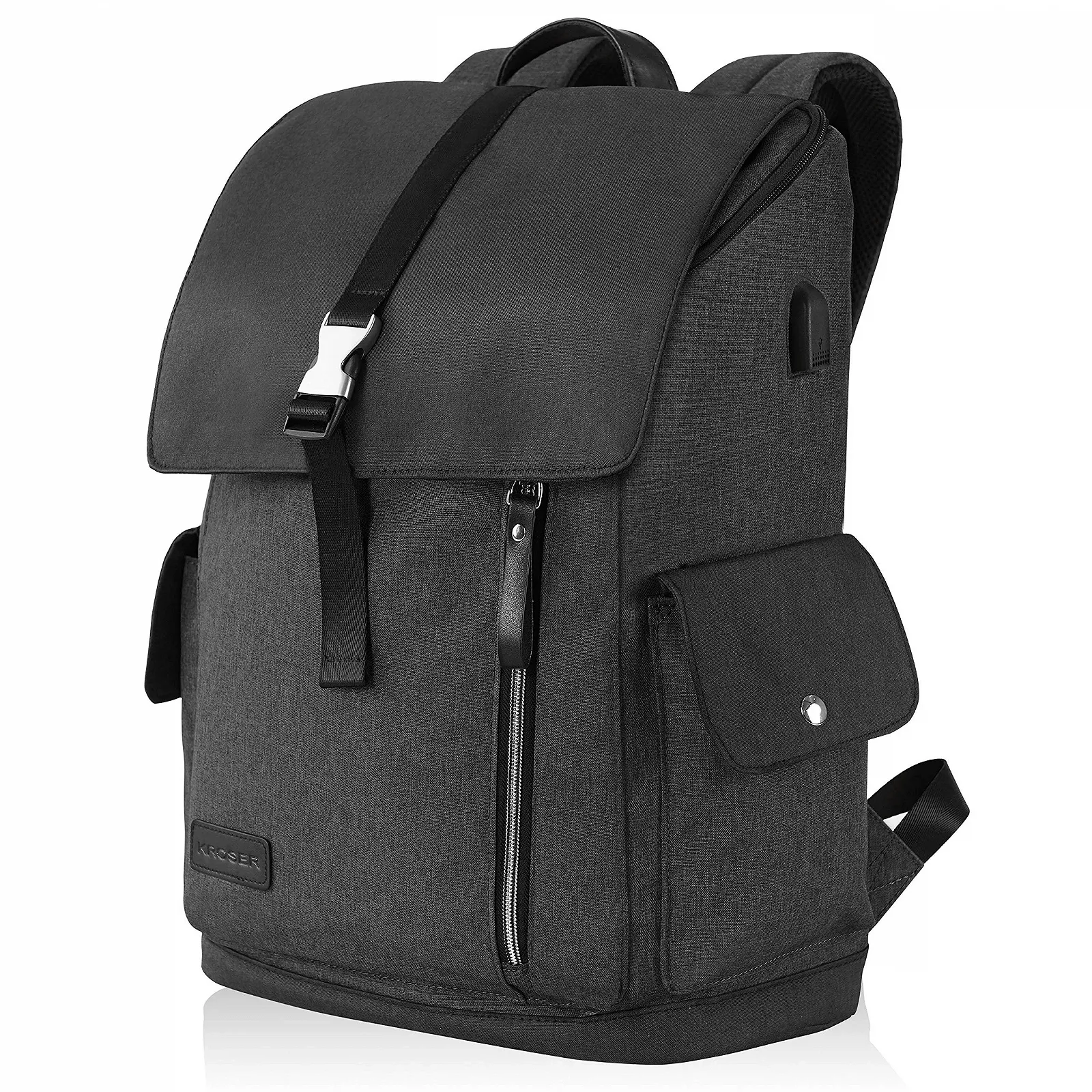 Рюкзак для ноутбука KROSER 17.3" XL Anti-Theft Water-Repellent USB Port Black, фото №1