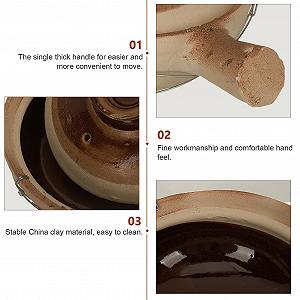 Горшок Глиняный с ручкой, Китайский стиль, Для тушения и риса, Для газовых плит synthetic.ua - Фото 1