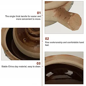 Горшок Глиняный с ручкой, Китайский стиль, Для тушения и риса, Для газовых плит synthetic.ua - Фото 1