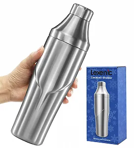 Шейкер для коктейлей Lexenic Premium 710 мл - Вакуумно-изолированный шейкер для мартини, ложка и джигер - Нержавеющая сталь 18/8 - Фото 1