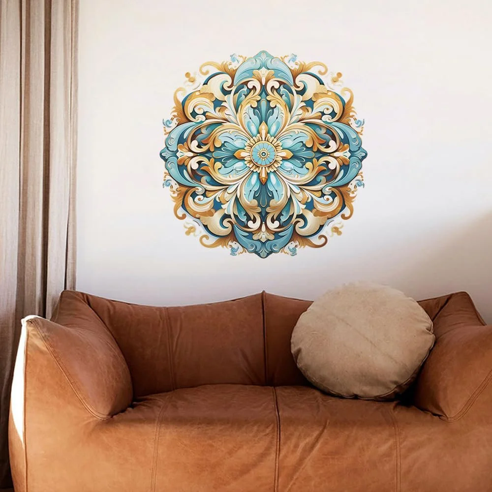 Наклейка на стену HGDESIGN Мандала Сине-зеленая 56 x 56 см, фото №7