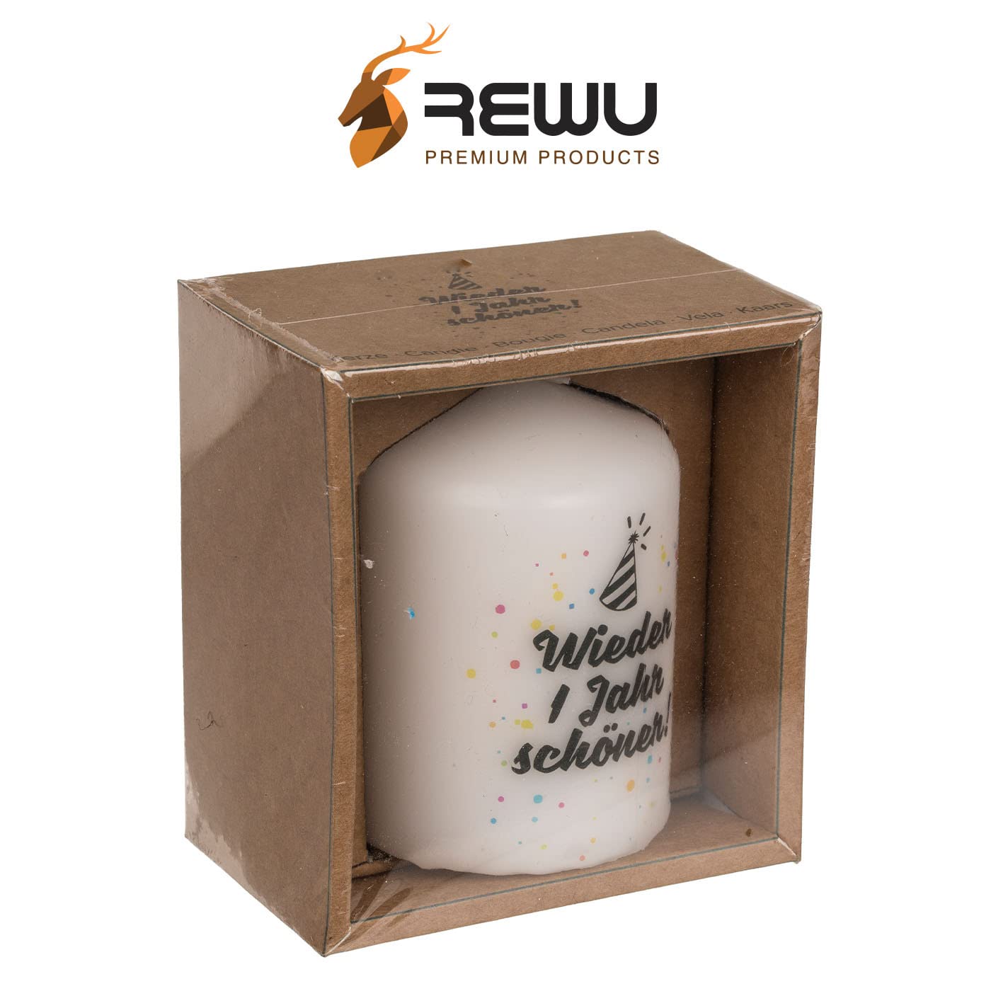 Свічка Stump Real Wax Natural Light "Wieder ein Jahr schöner" 6 x 8 см у подарунковій коробці з крафтового паперу, фото №4 Свічка Stump Real Wax Natural Light "Wieder ein Jahr schöner" 6 x 8 см у подарунковій коробці з крафтового паперу, фото №4