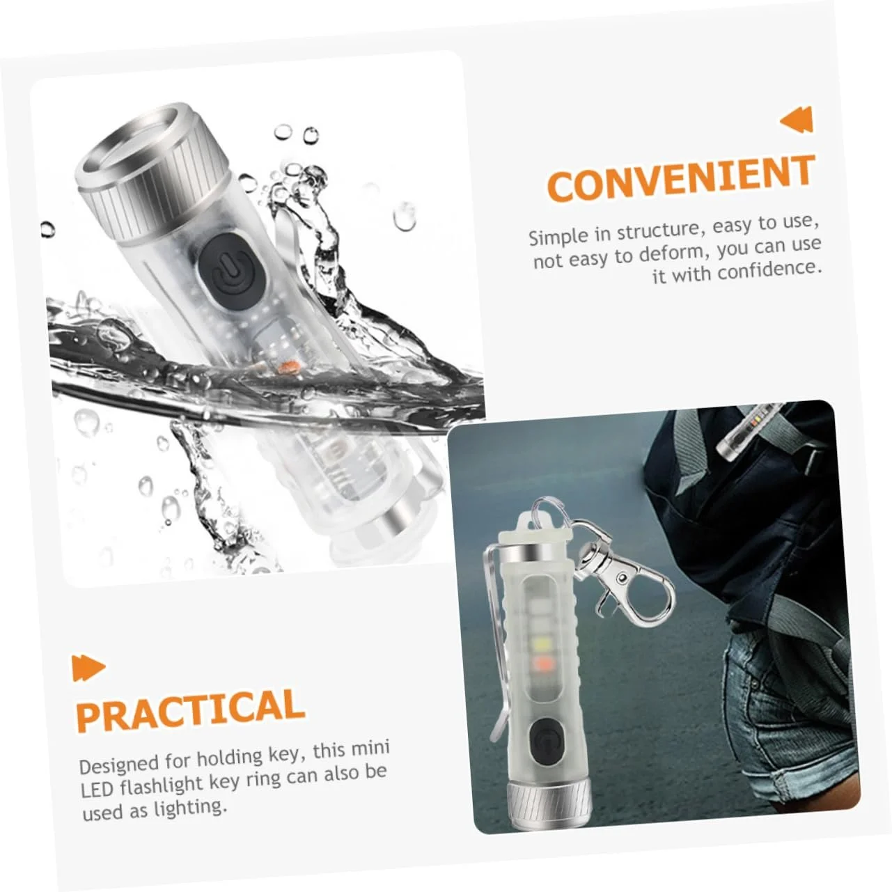 Фонарик-брелок YARNOW Мини фонарик-брелок LED Литиевая батарея, фото №5