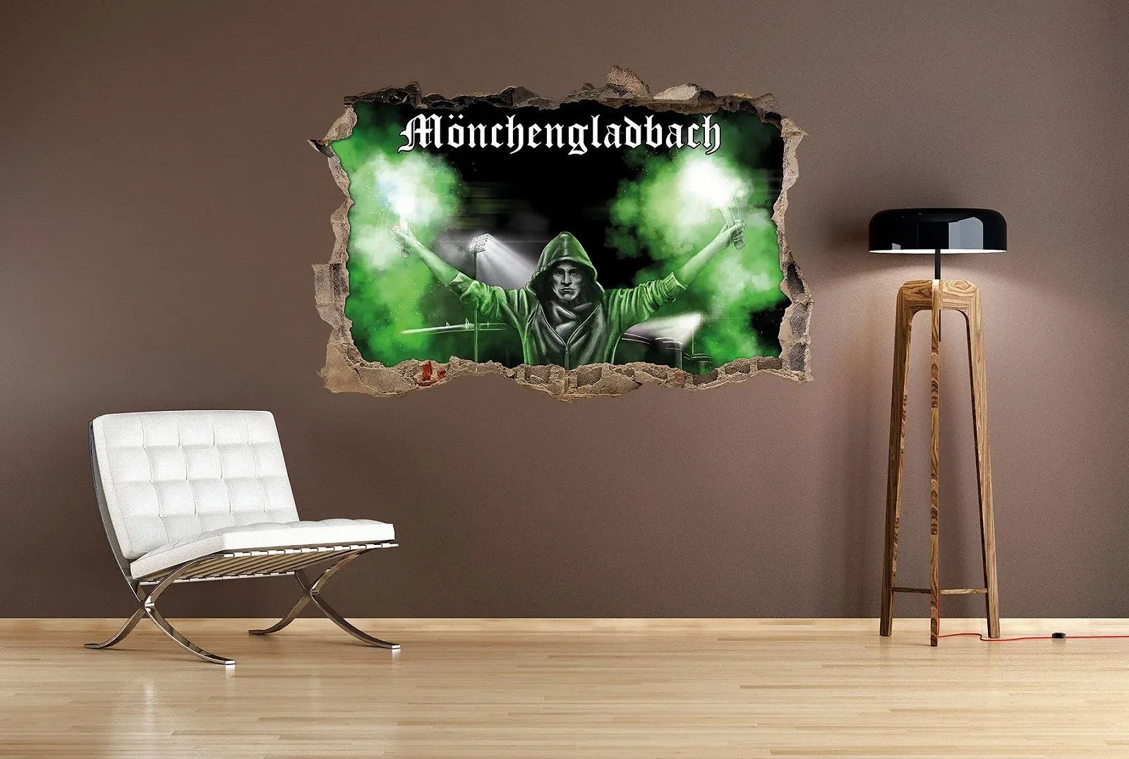 3D Наклейка на стену Ultras Mönchengladbach Bengalo 92 x 62 см, фото №2