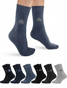 Термоноски OCERA 6 пар с логотипом в виде звезды, микс цветов: Черный/Антрацит/Серый и Морской микс synthetic.ua - Фото 1