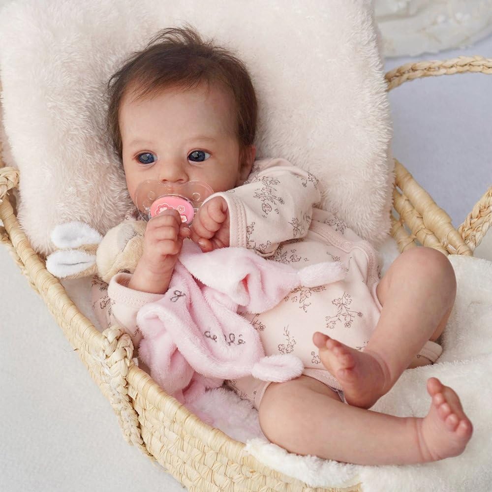 Реалистичная кукла RXDOLL Reborn Baby Girls 48 см, мягкое тело, новорожденная, выглядит как настоящая, размер новорожденного, силиконовая виниловая, фото №5