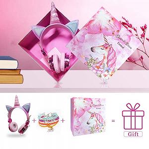 Наушники JYPS Kids Unicorn Over-Ear 85dB Limited Volume Rainbow Unicorn с микрофоном synthetic.ua - Фото 1