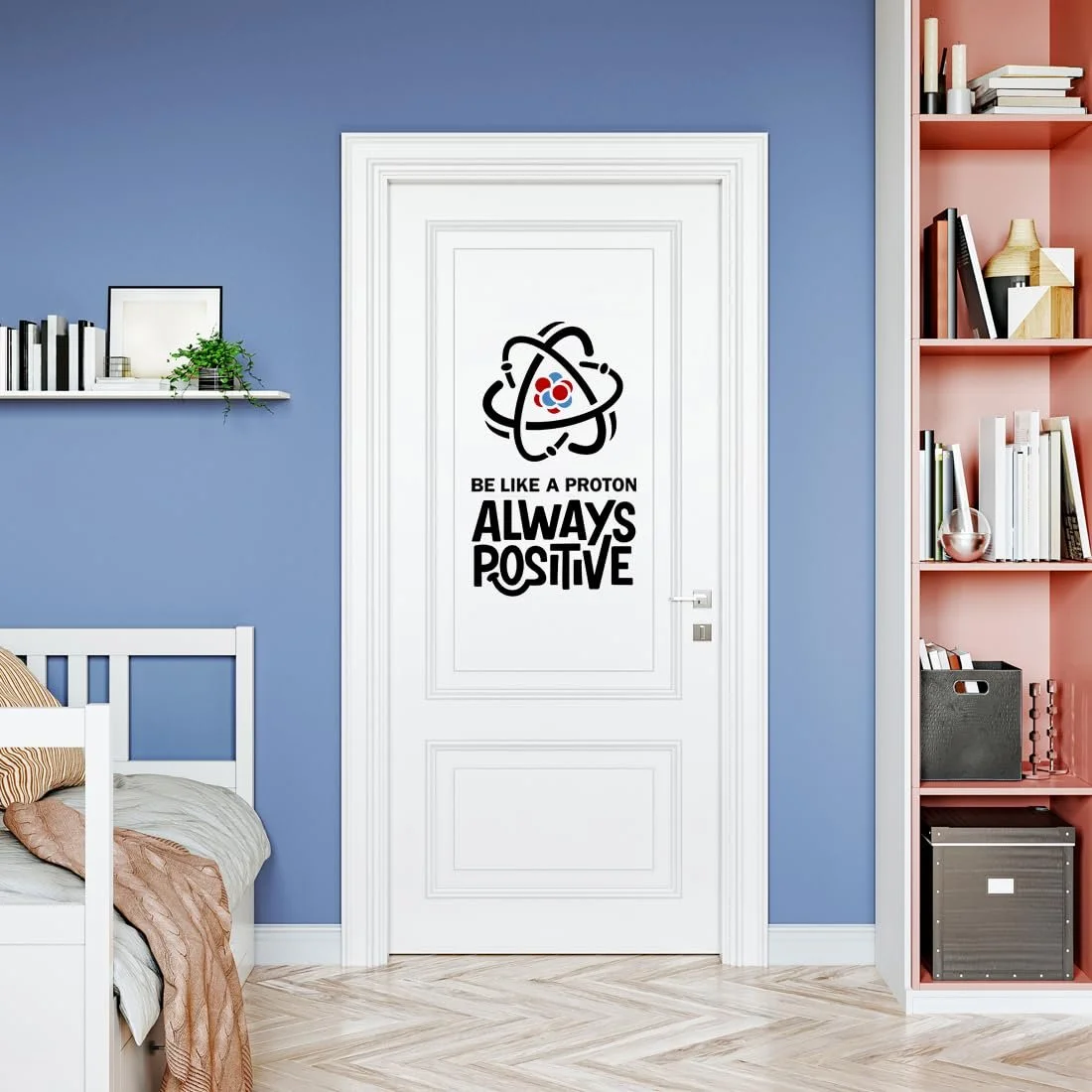 Наклейка на стену Be Like a Proton Always Positive Виниловая Черная, фото №3