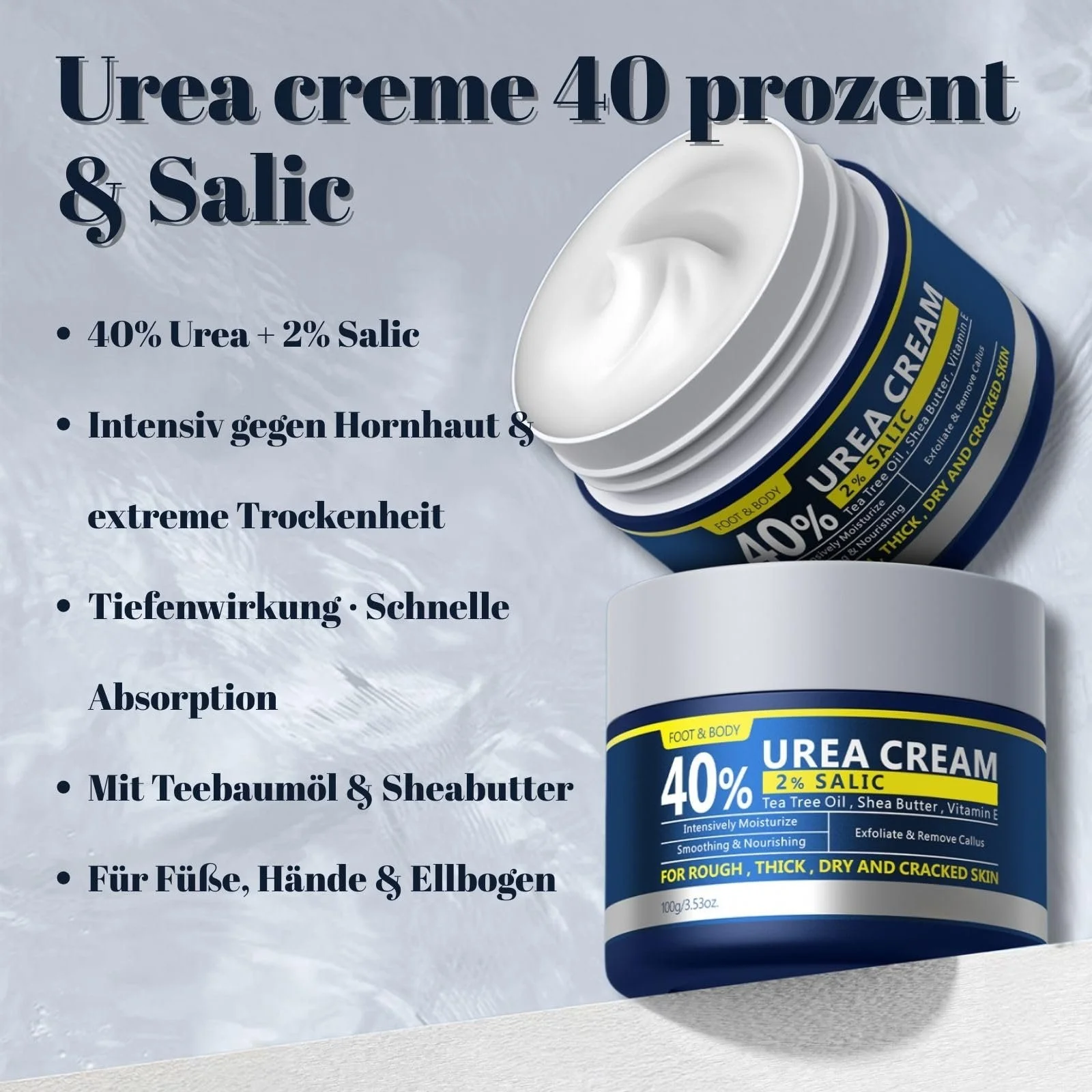 Крем для ног и тела Urea 40% & 2% Salic интенсивный от мозолей 100 г, фото №2