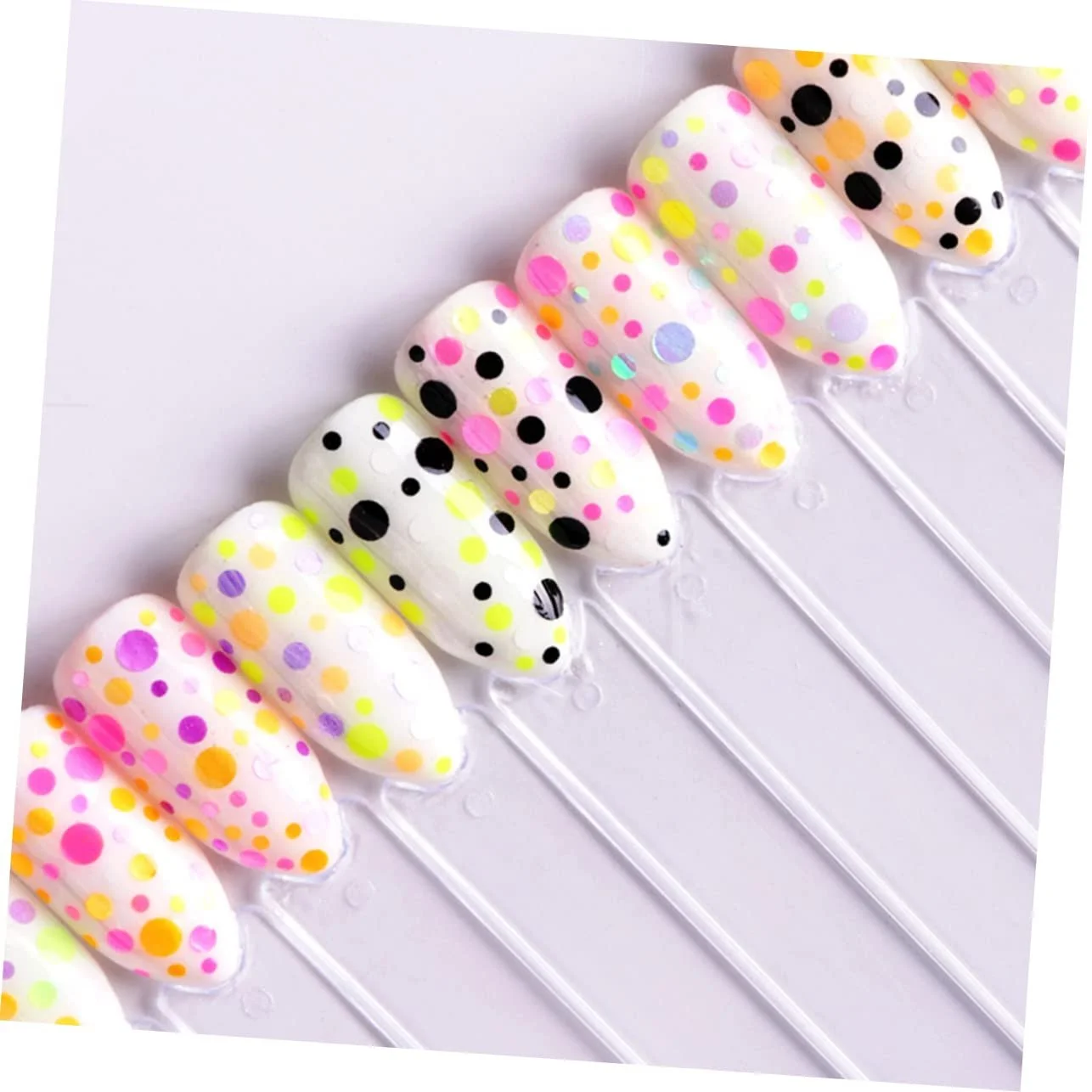 Тонкі круглі блискітки для нігтів Різнокольорові, фото №7