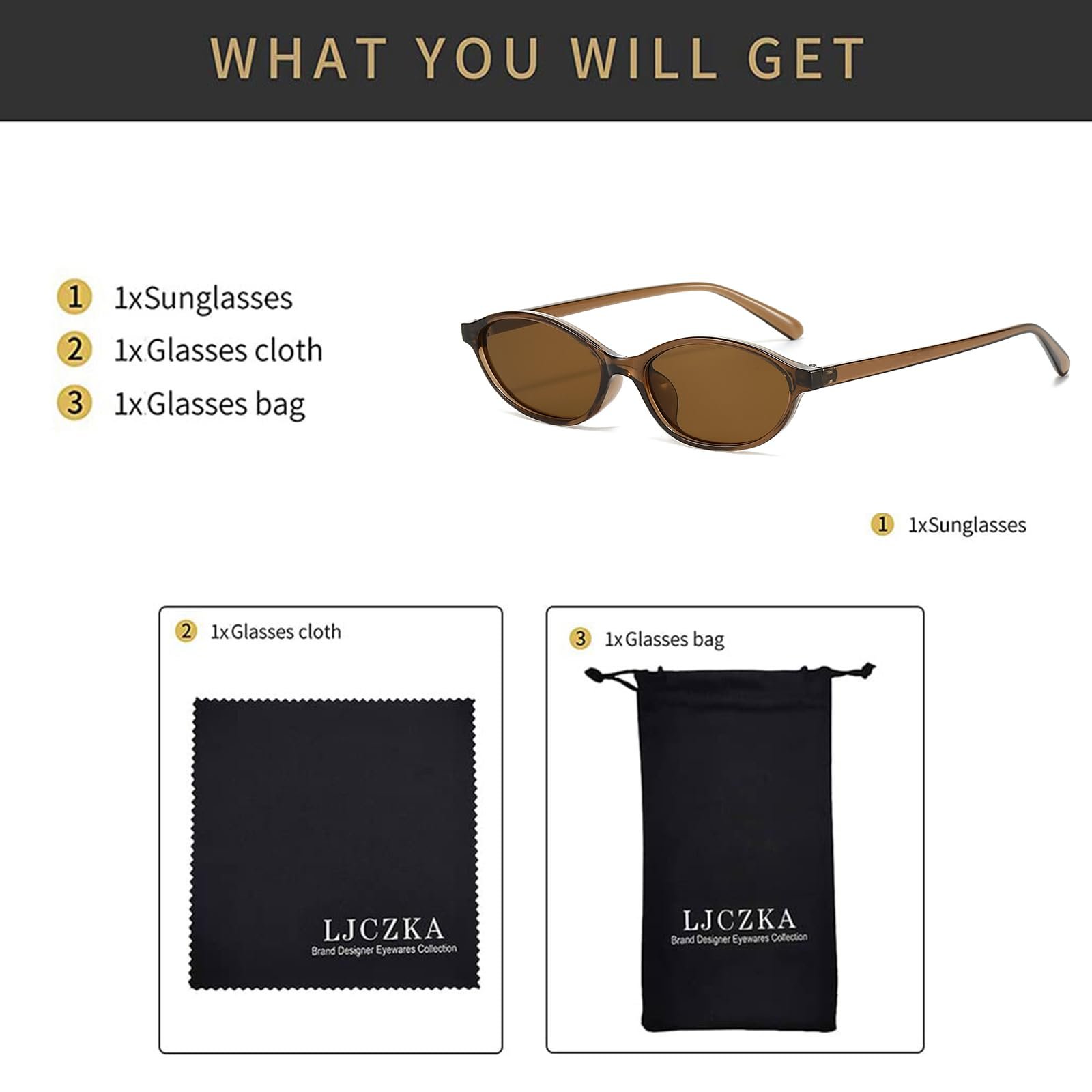 Сонцезахисні окуляри Овальні Ретро LJCZKA 90-х Cat Eyes Маленькі Модні Вузька оправа З захистом від УФ-променів, фото №6