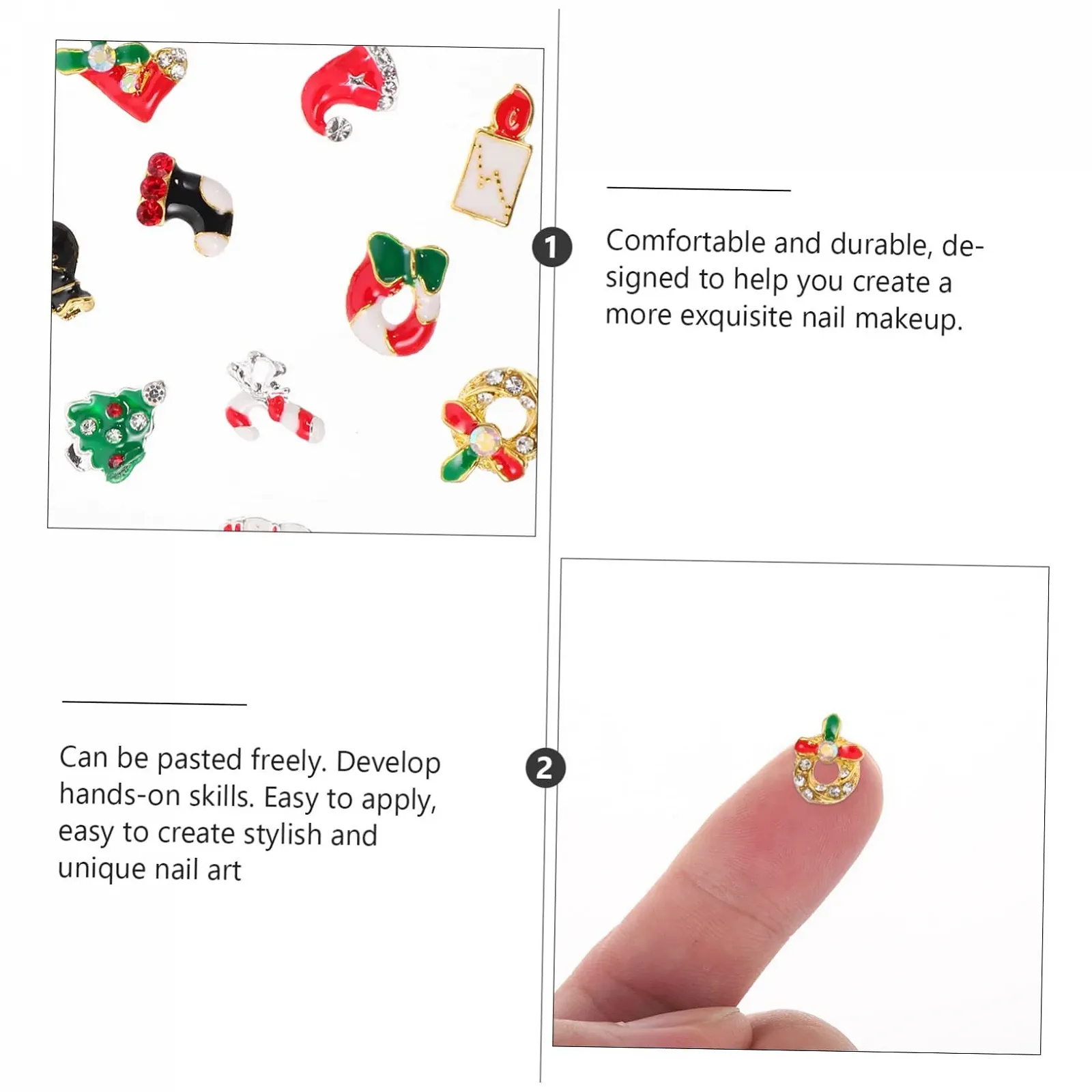 Украшения для ногтей Тип Рождественский POPETPOP Стразы для маникюра для DIY дизайна ногтей Аксессуары для праздничных мероприятий, фото №6