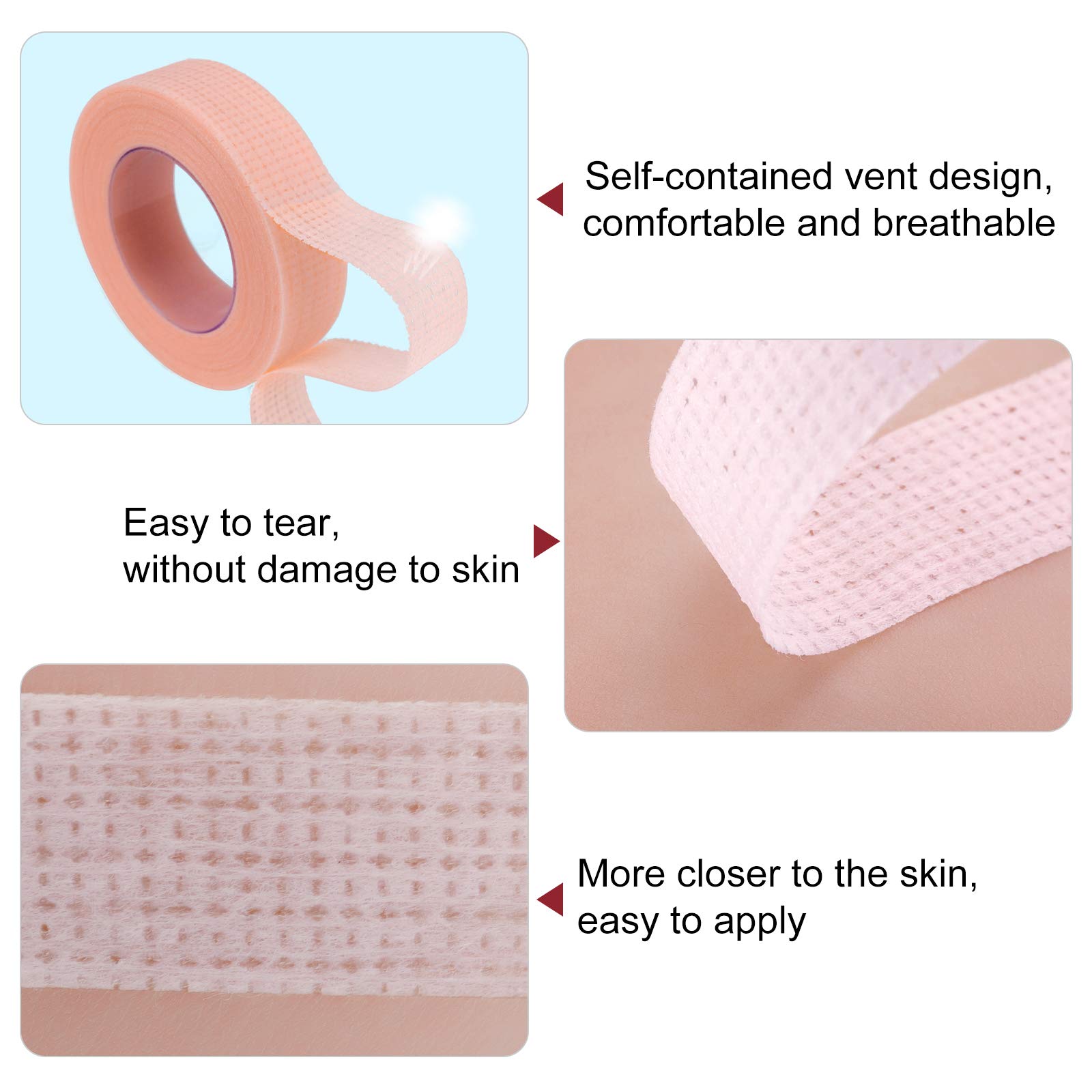 Клейка стрічка MWOOT для нарощування вій Eyelash Extension Tape Micropore Medical Eyelash Tape 9 м Рожева, фото №3