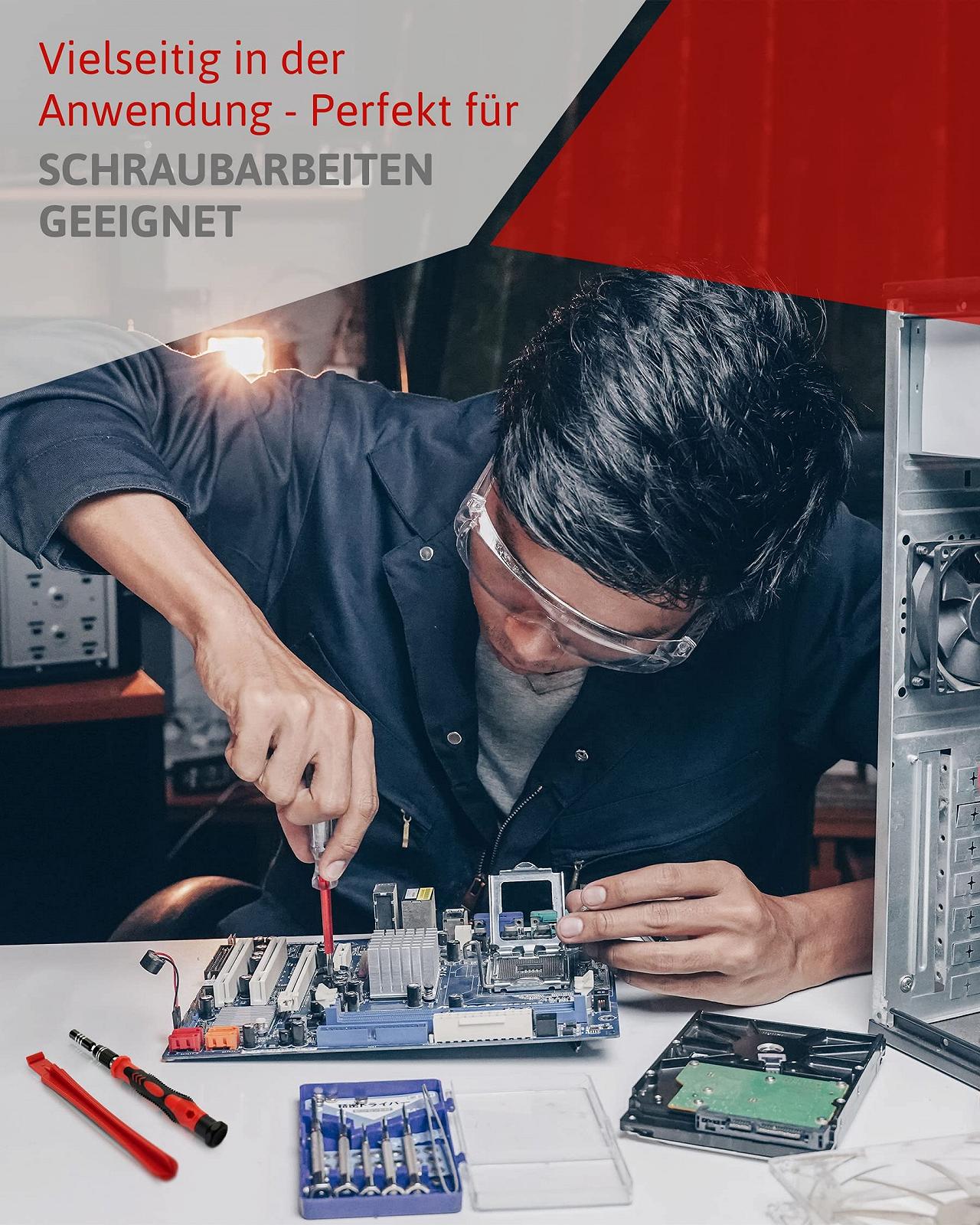 Набір Red Tools Precision механічний з викруткою, прецизійними бітами та аксесуарами для розбирання - комплект для ремонту смартфону, ноутбука, комп'ютера, фото №5 Набір Red Tools Precision механічний з викруткою, прецизійними бітами та аксесуарами для розбирання - комплект для ремонту смартфону, ноутбука, комп'ютера, фото №5