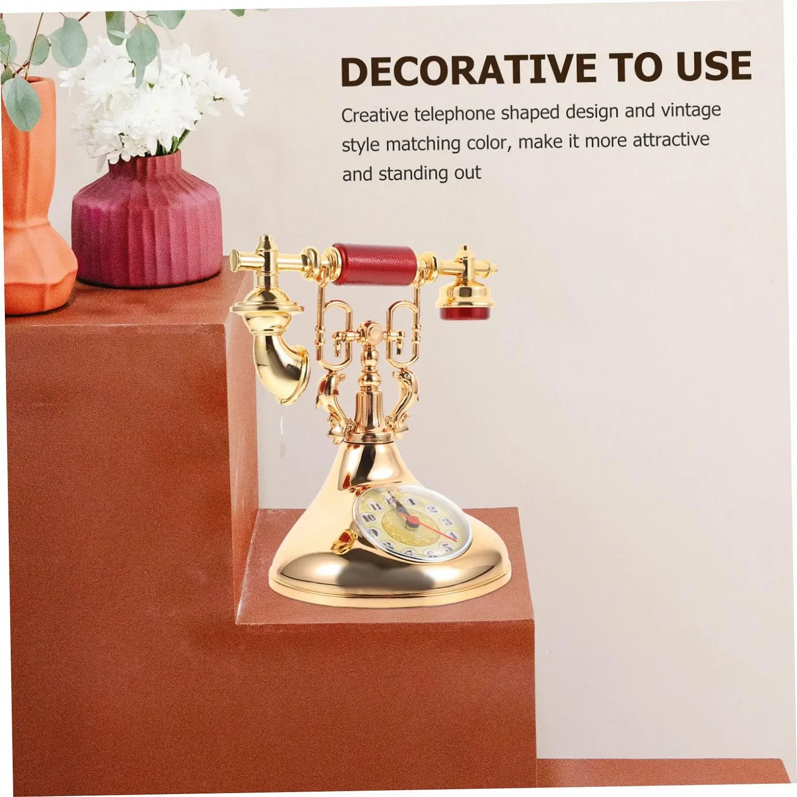 Часы Настольные MUCKLILY Ретро Телефон Винтажные Декоративные для дома и офиса, фото №6