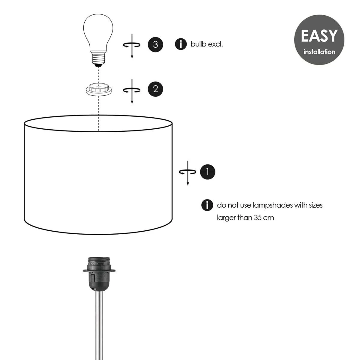 Основа для настільної лампи Home Sweet Home Karma 27/27/16 см Матова сталь E27, фото №6