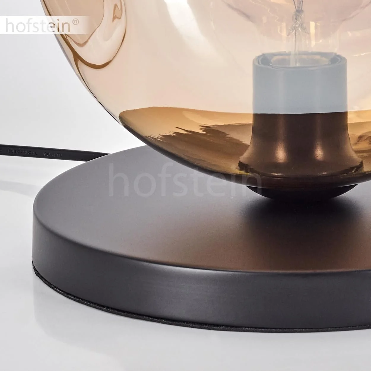 Настільна лампа Ripoll Метал/Скло 25 см 1 x E27 Чорний/Бурштиновий/Прозорий, фото №7