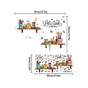 Наклейка на стіну GFMODE Кухонне приладдя та квітковий горщик 50 x 70 см synthetic.ua - Фото 1
