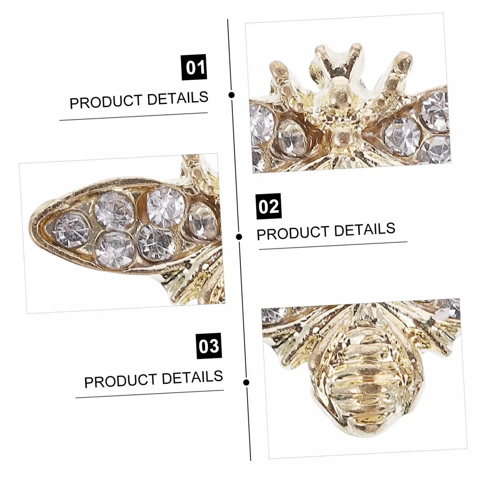 Прикраса для нігтів Healeved, 50 шт, золотий та срібний, фото №6