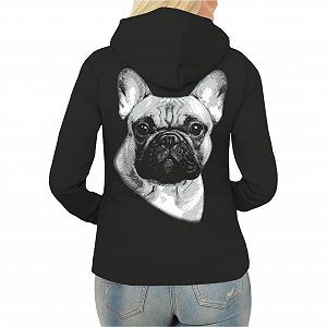 Куртка з капюшоном Spaß Kostet Ladies French Bulldog Family з принтом на спині, розмір - Фото 1